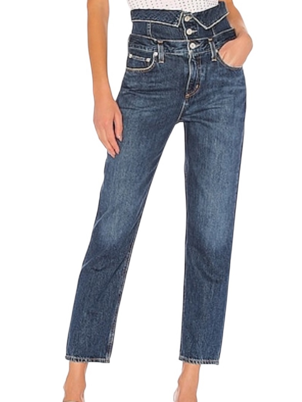 Agolde Vanna Corset jeans dark denim high waist size 27 excellent condition